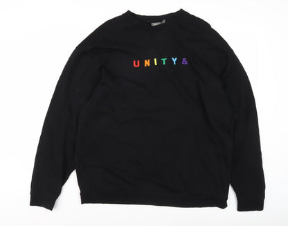 Mens UK Size M ASOS Black Pullover Sweatshirt