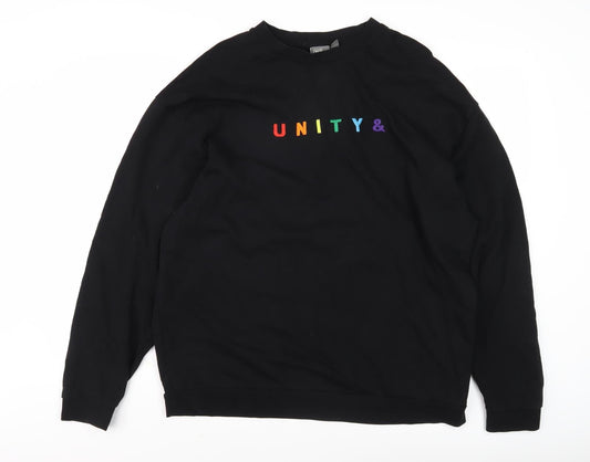 Mens UK Size M ASOS Black Pullover Sweatshirt
