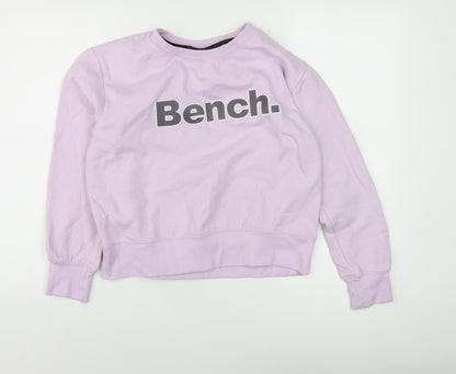 Bench Women's Purple Graphic Printed Crew Neck Sweatshirt Size M