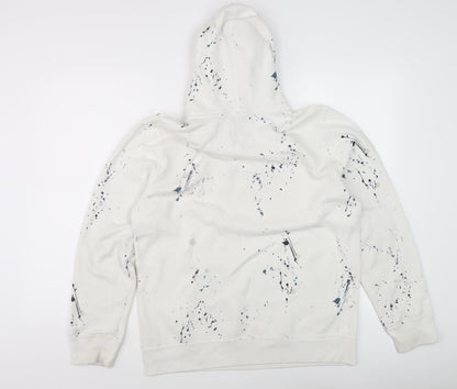 Abercrombie & Fitch Men's White Graphic Pullover Hoodie S