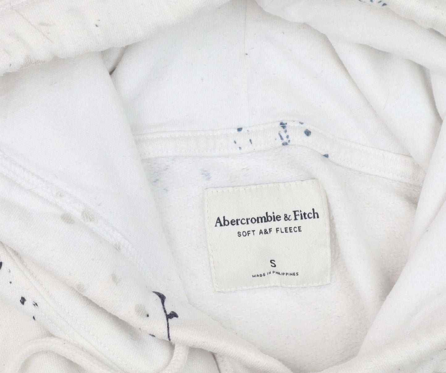 Abercrombie & Fitch Men's White Graphic Pullover Hoodie S