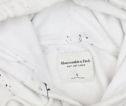 Abercrombie & Fitch Men's White Graphic Pullover Hoodie S