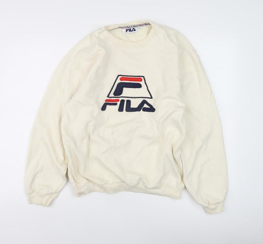 Mens UK Size S FILA Beige Pullover Sweatshirt