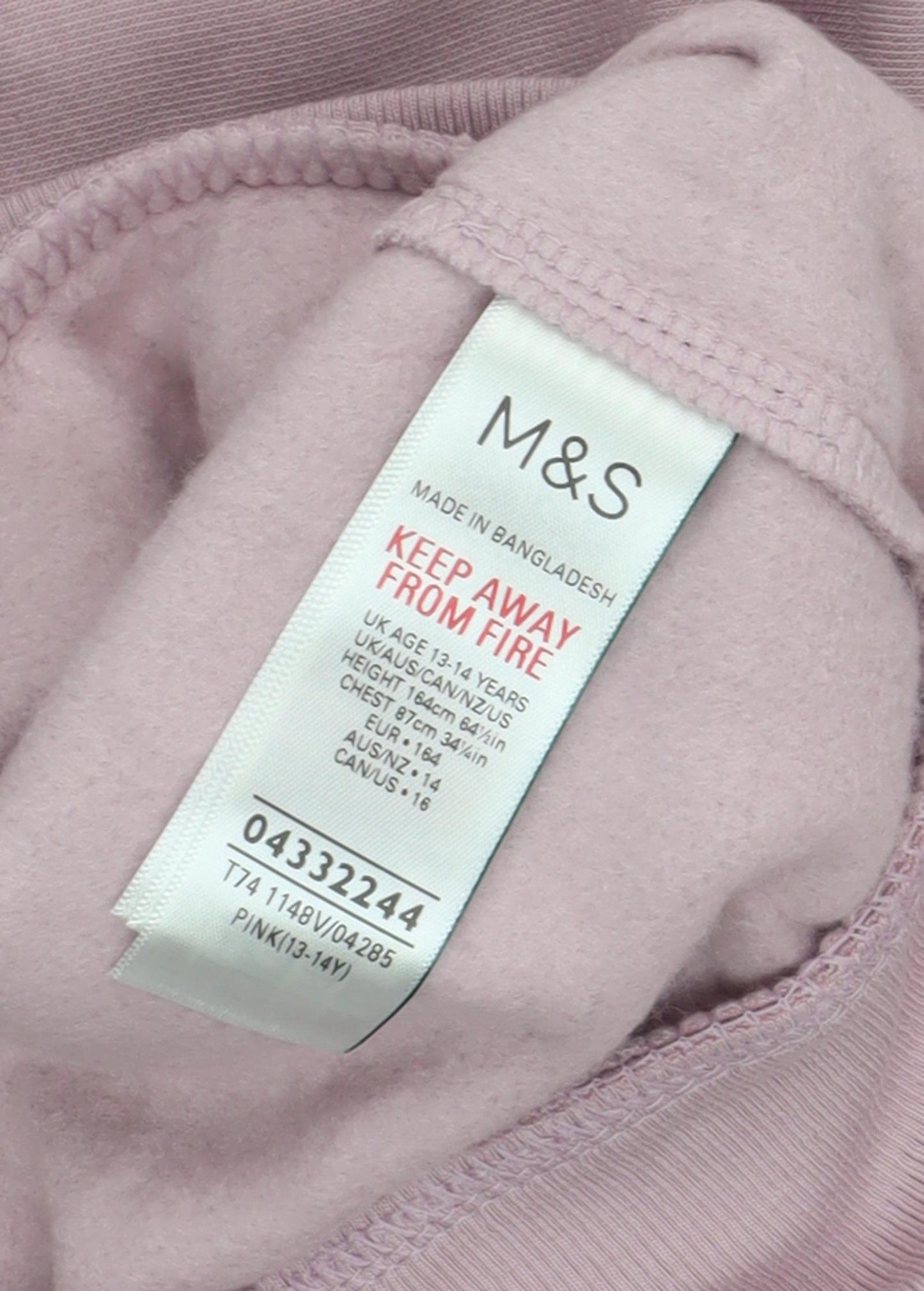 Marks and Spencer Teens Pink Graphic Sweatshirt, Size 14