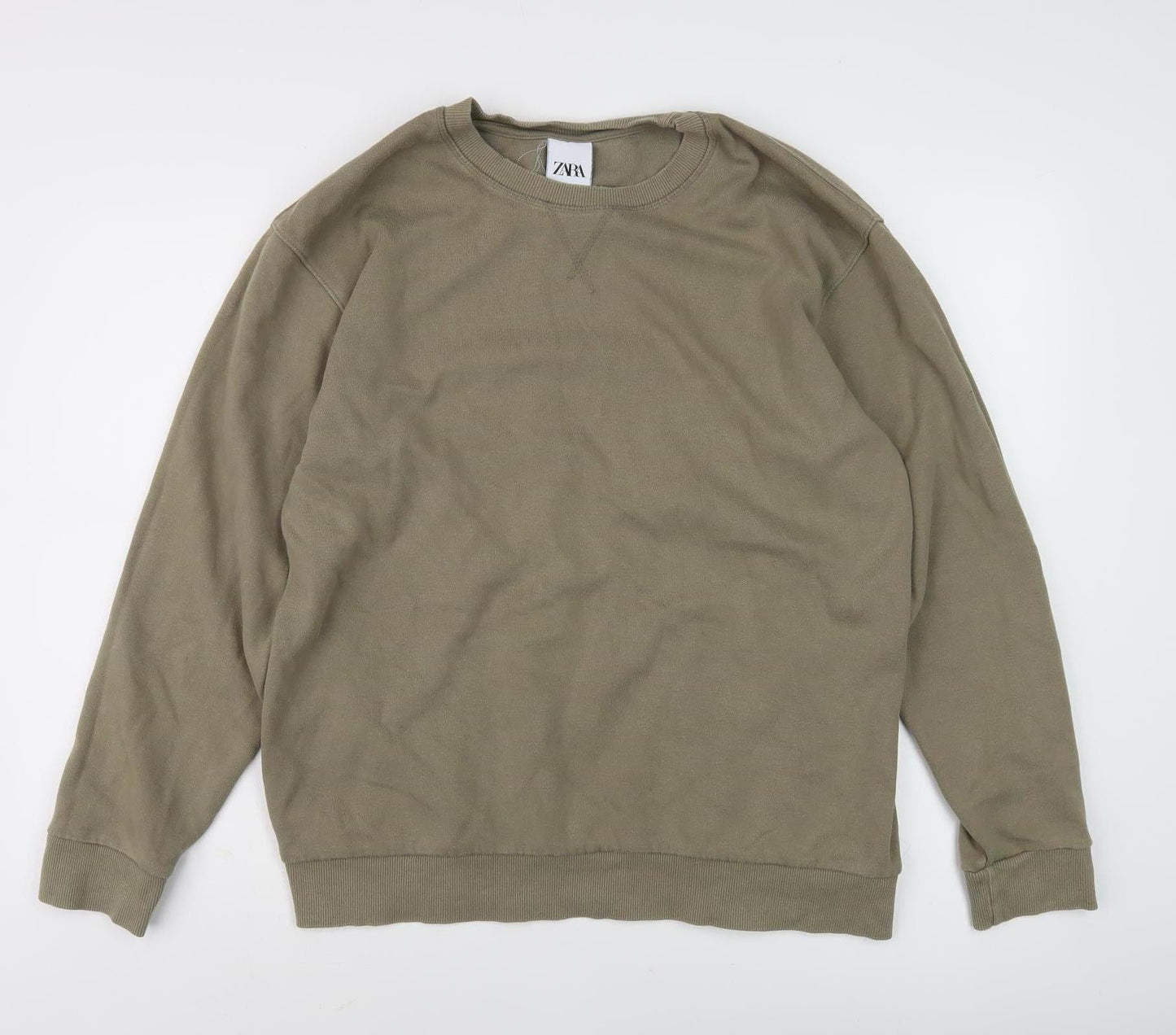 Zara Green Unisex Sweatshirt, L, Casual Pullover