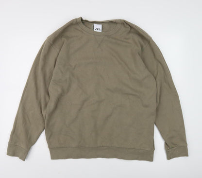 Zara Green Unisex Sweatshirt, L, Casual Pullover