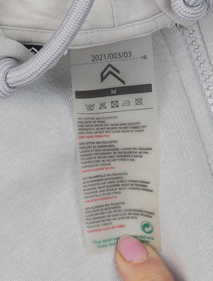Grey Women's Full Zip Hoodie, Size M, Relaxed Fit