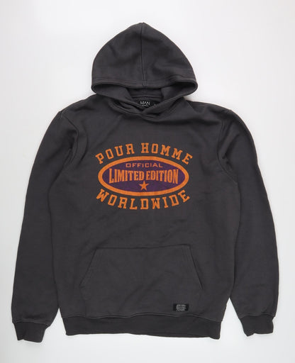 Mens UK Size L boohooMAN Black Pullover Hoodie
