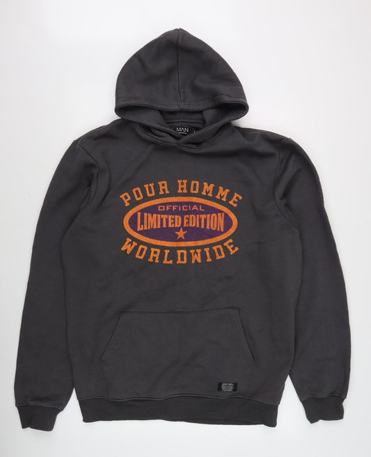 Mens UK Size L boohooMAN Black Pullover Hoodie