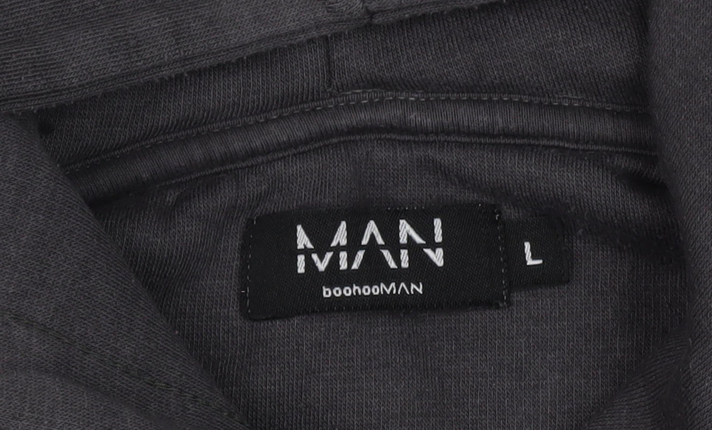 Mens UK Size L boohooMAN Black Pullover Hoodie