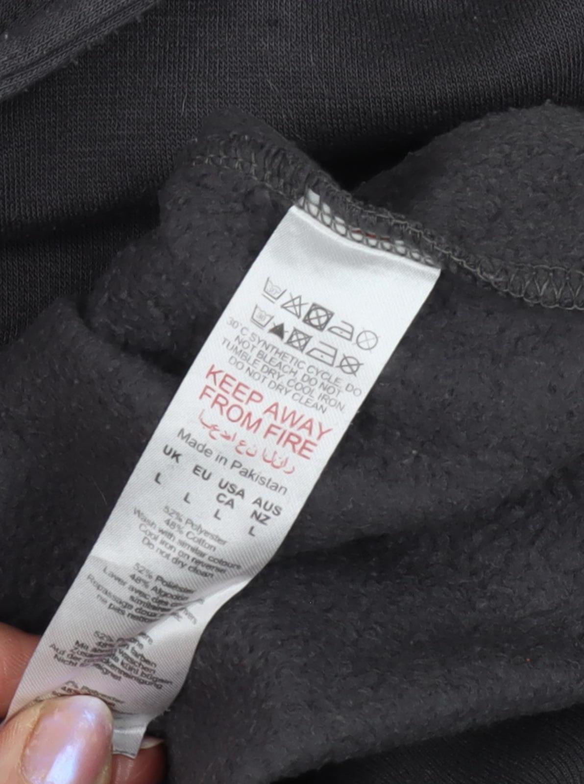 Mens UK Size L boohooMAN Black Pullover Hoodie