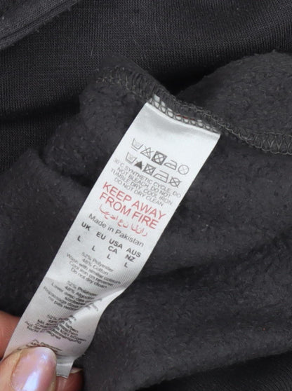 Mens UK Size L boohooMAN Black Pullover Hoodie