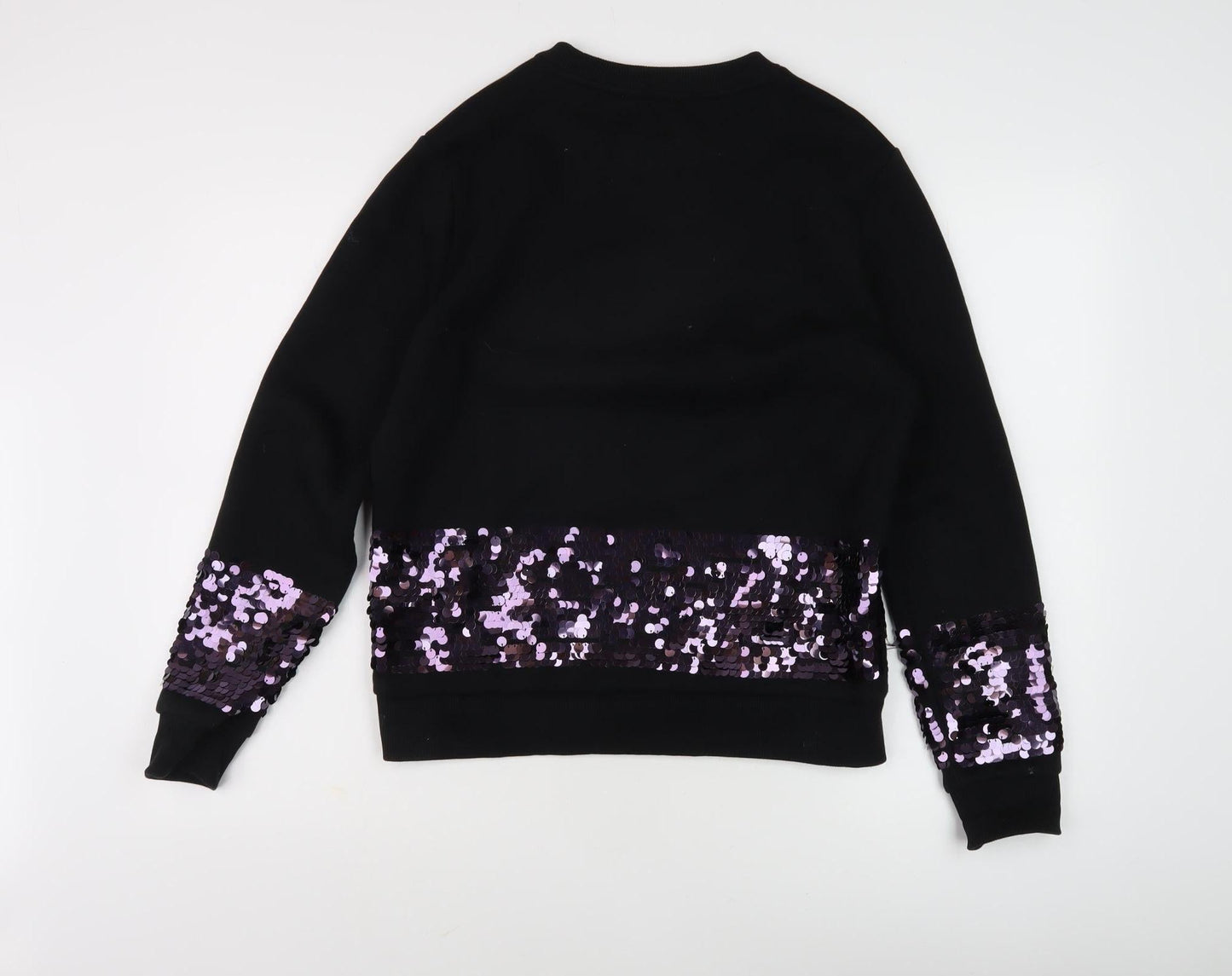 Warehouse Women's Black Sequin Sweatshirt, S
