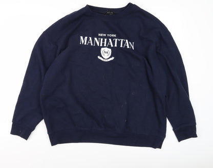 New Look Women's Blue Pullover Sweatshirt with Graphics