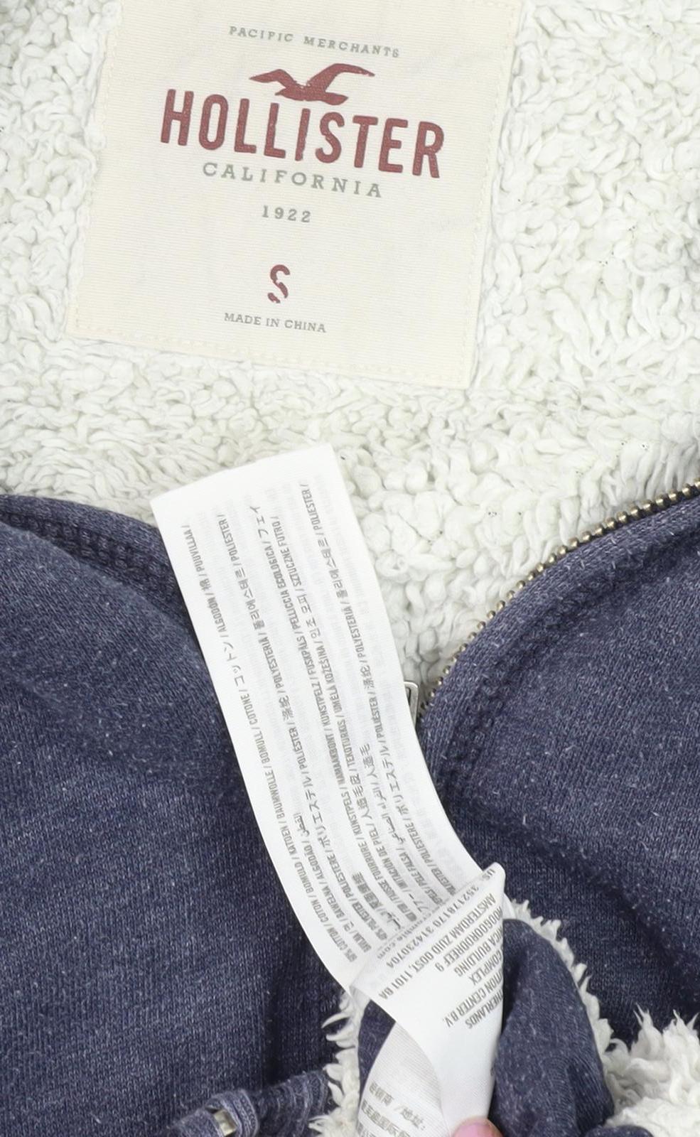 Hollister Women's Blue Full Zip Hoodie, Size S, Casual Winter Essential