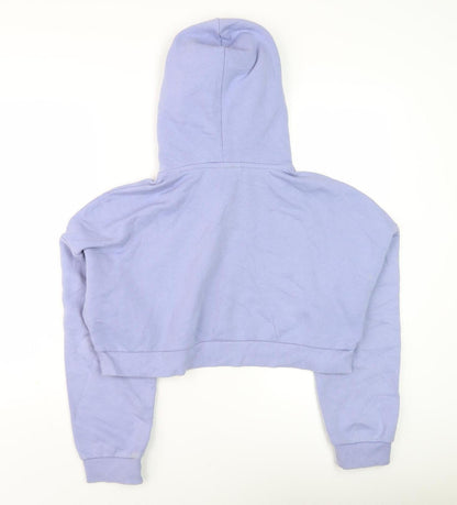 Monki Women's Blue Cotton Pullover Hoodie, Size S