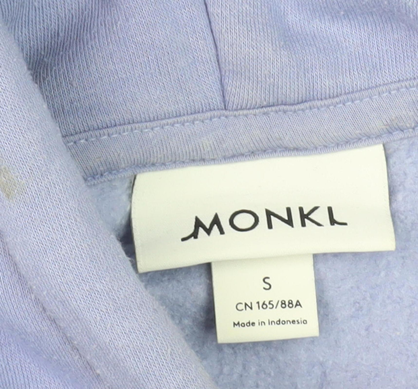 Monki Women's Blue Cotton Pullover Hoodie, Size S