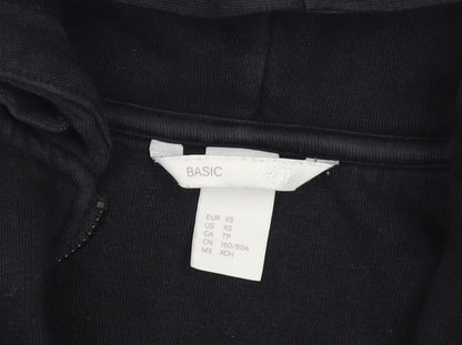 H&M Women's Black XS Full Zip Hoodie Cotton