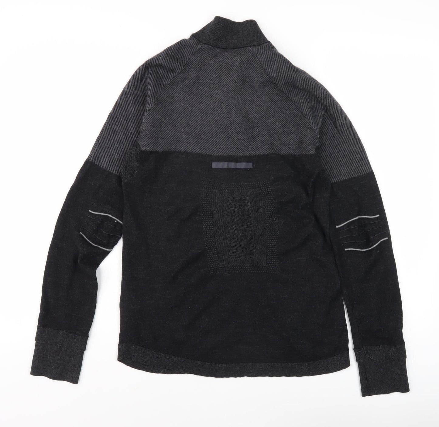 Adidas Men's Black Grey Pullover, M, High Neck Casual