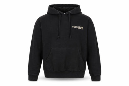Unisex Adults UK Size M COLLUSION Black Pullover Hoodie