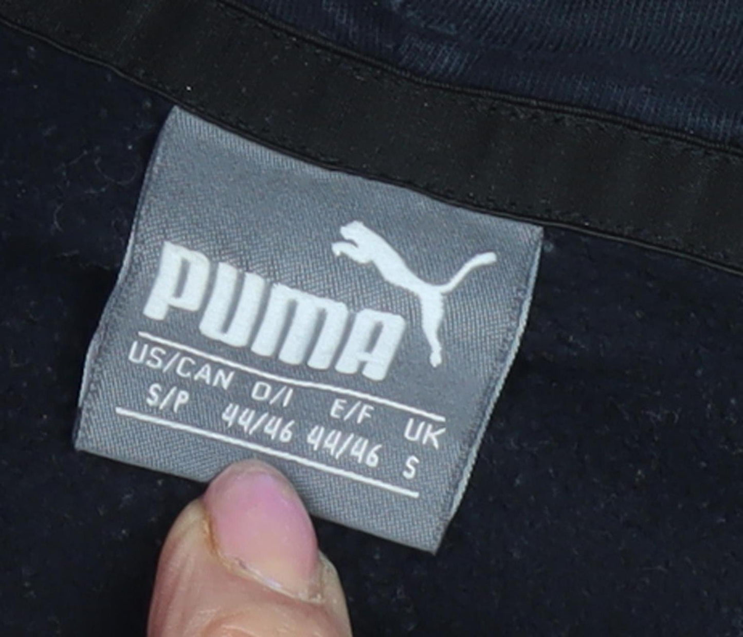 Puma Unisex Black Pullover Hoodie, Size S, Logo Accent