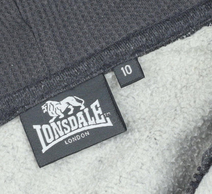 Lonsdale Women's Grey Full Zip Hoodie - Size 10