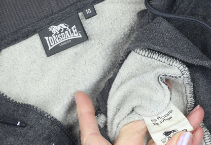 Lonsdale Women's Grey Full Zip Hoodie - Size 10