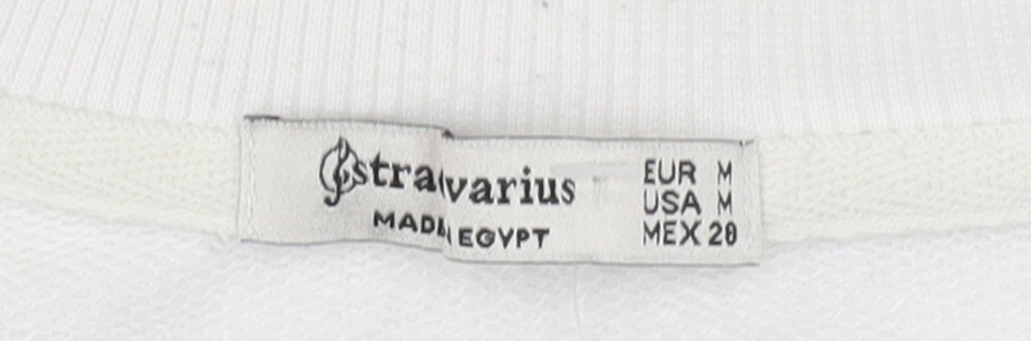 Stradivarius Women's White Pullover Sweatshirt Size 12