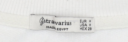 Stradivarius Women's White Pullover Sweatshirt Size 12