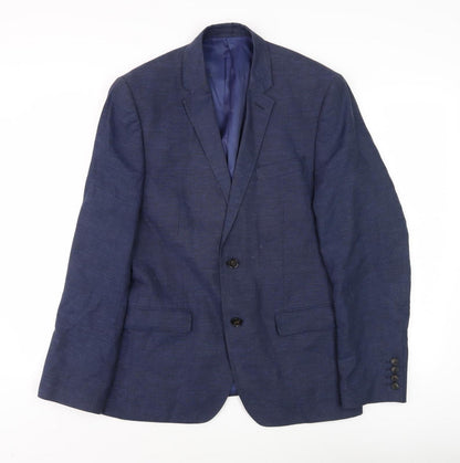 Mens UK Size 40 Marks and Spencer Regular Blue Suit Jacket