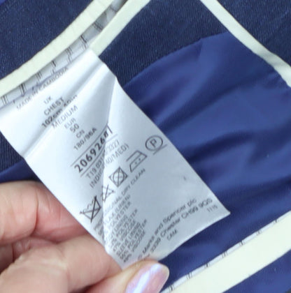 Mens UK Size 40 Marks and Spencer Regular Blue Suit Jacket