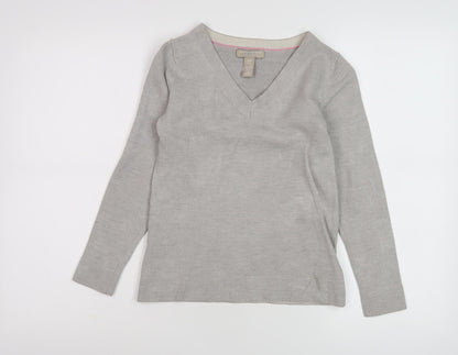 Banana Republic Women's Grey V-Neck Blouse - Size S