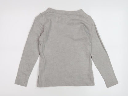 Banana Republic Women's Grey V-Neck Blouse - Size S
