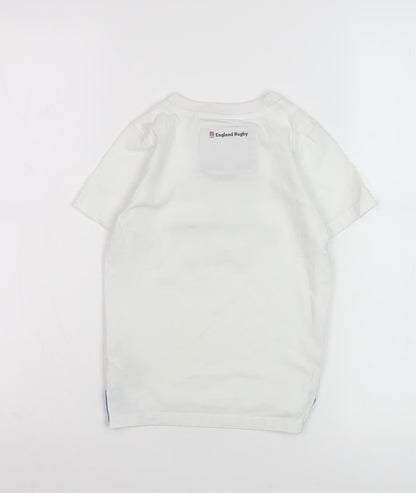 England Rugby Boys White T-Shirt 5-6Y Graphic Cotton