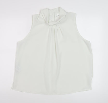Alexon Women's White Sleeveless Cowl Neck Blouse Size 18