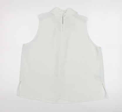 Alexon Women's White Sleeveless Cowl Neck Blouse Size 18
