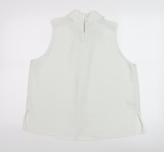 Alexon Women's White Sleeveless Cowl Neck Blouse Size 18