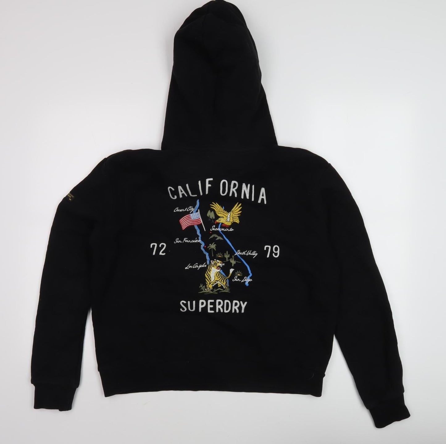 Superdry Women's Black Pullover Hoodie, Size 12