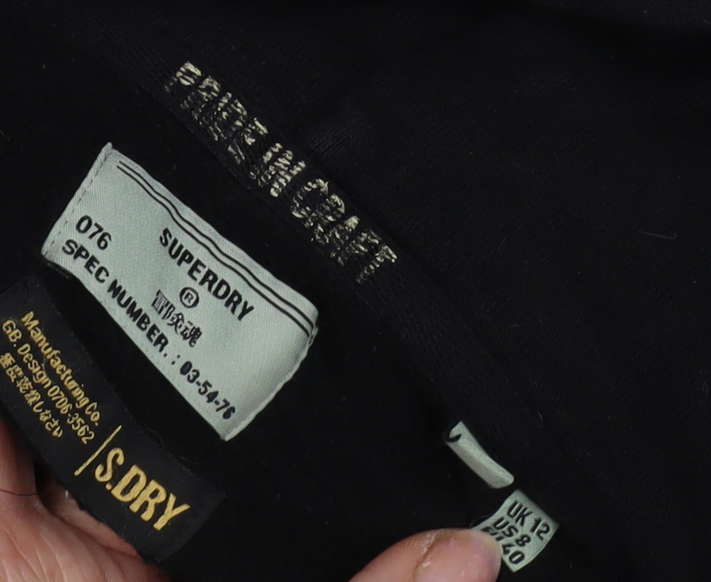 Superdry Women's Black Pullover Hoodie, Size 12