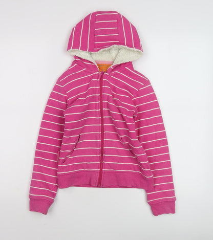 Mountain Warehouse Girls Pink Striped Full Zip Hoodie 9-10 Years