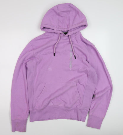 Superdry Unisex XS Purple Pullover Hoodie Long Sleeve