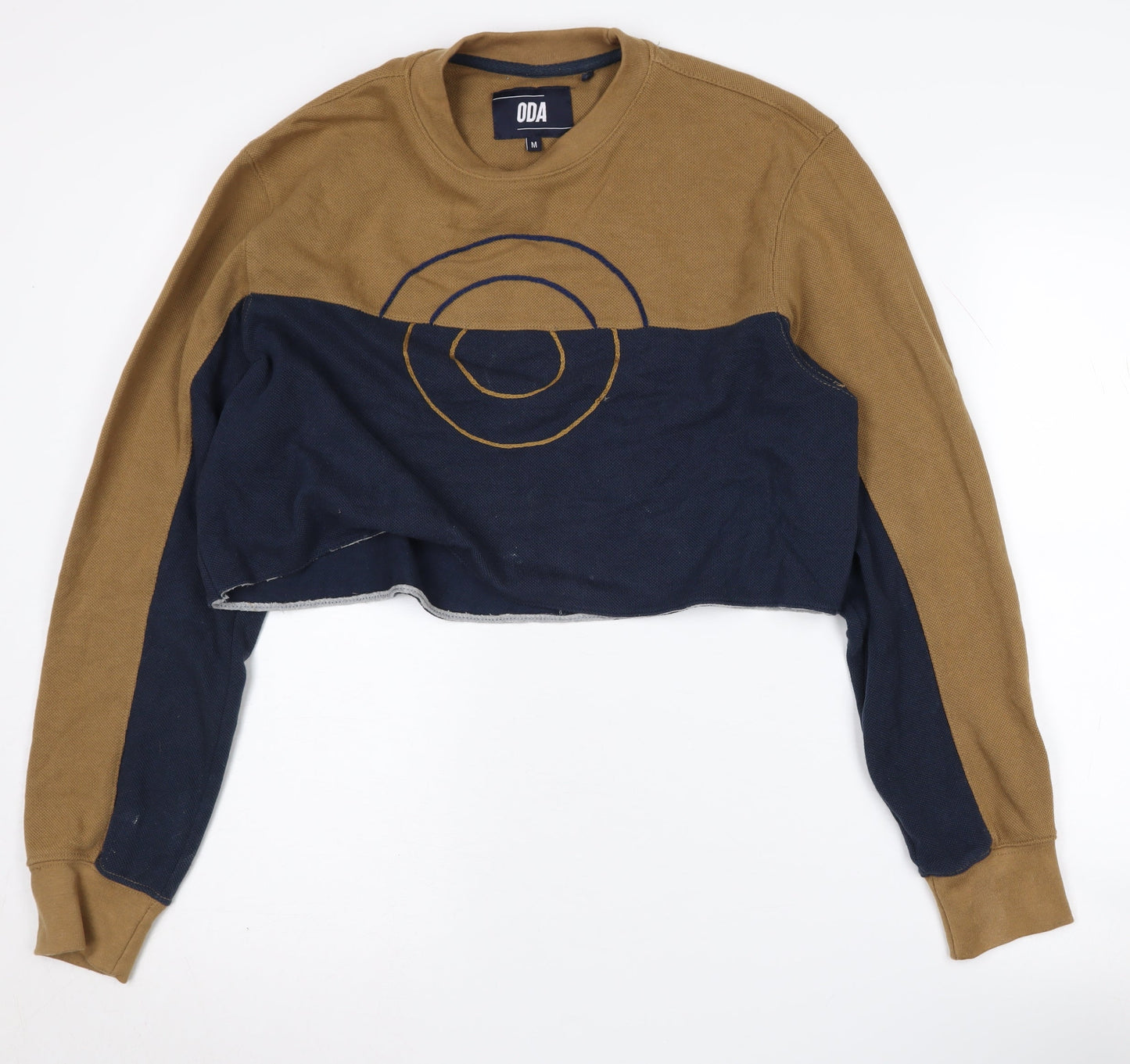 ODA Women's Brown Blue Pullover Sweatshirt Medium