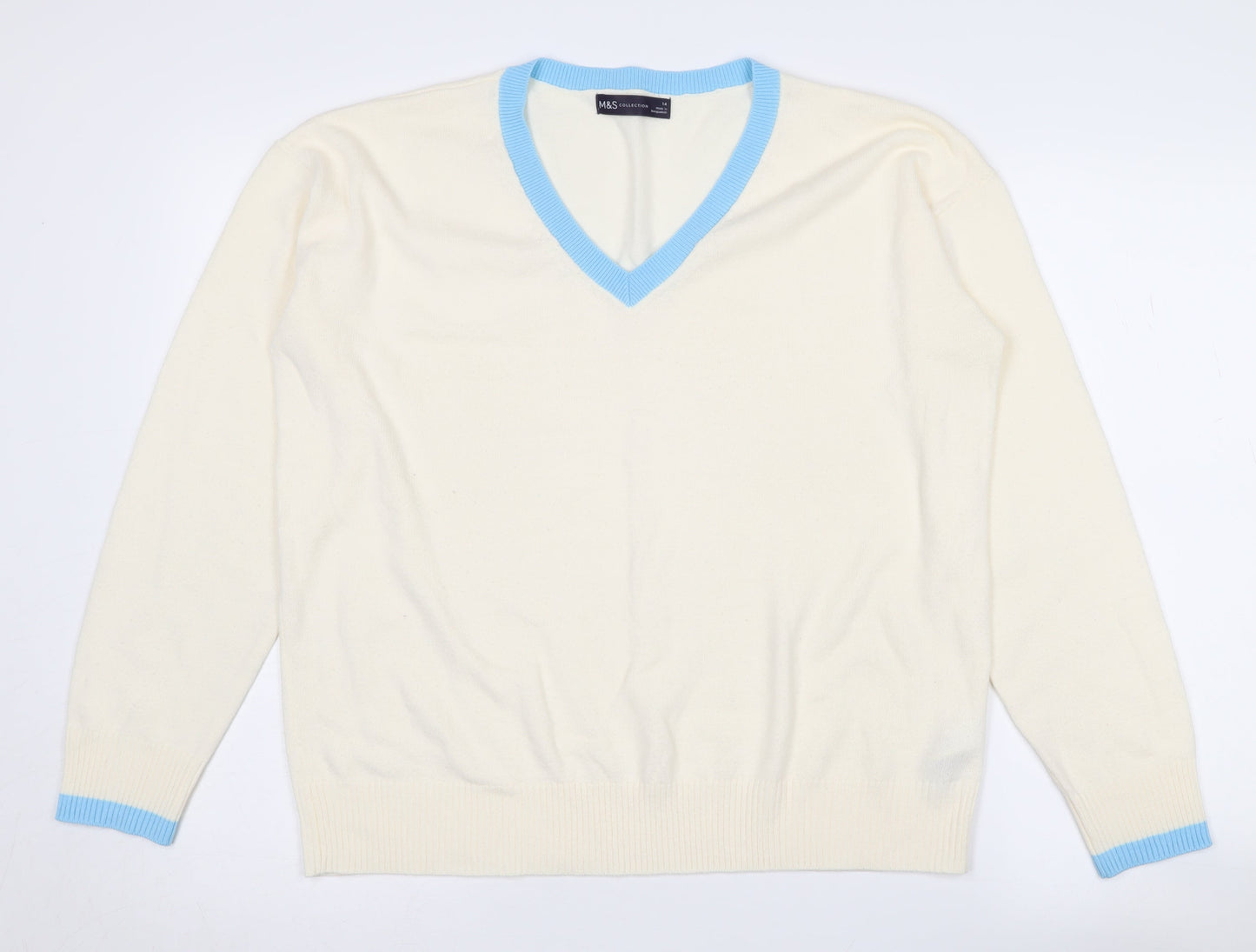 Womens UK Size 14 Marks and Spencer Ivory Pullover Jumper