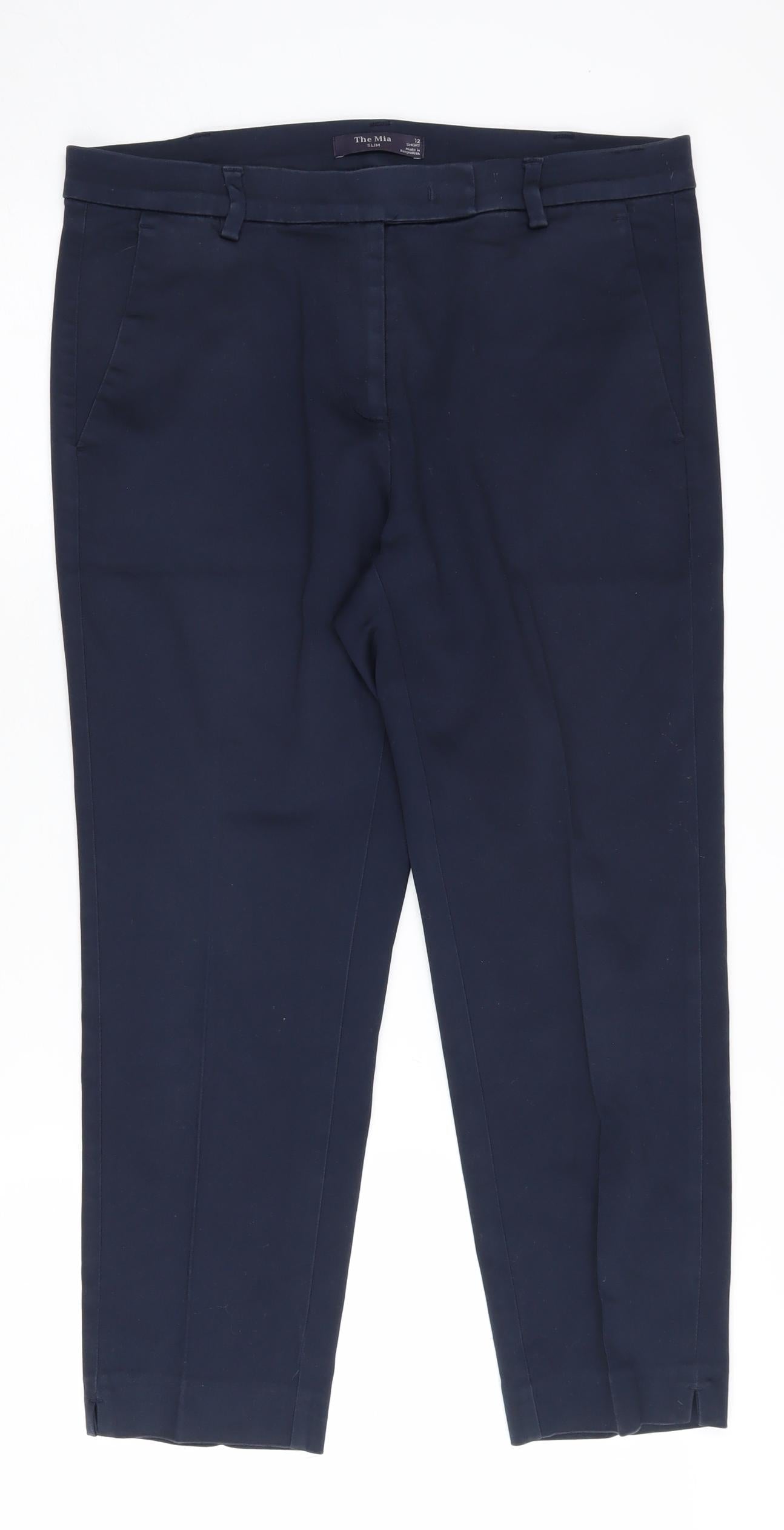 Womens UK Size 12 Marks and Spencer  Casual Workwear Blue Trousers
