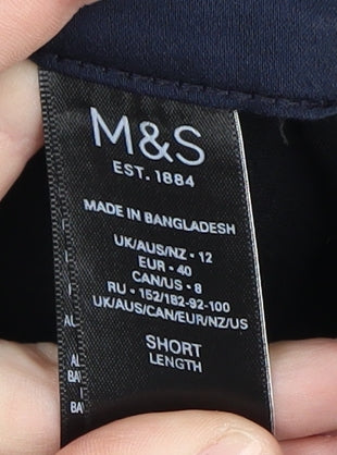 Womens UK Size 12 Marks and Spencer  Casual Workwear Blue Trousers