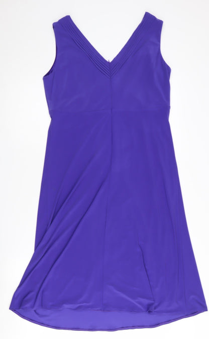 FEMME Women's Purple Sleeveless Dress Size 14
