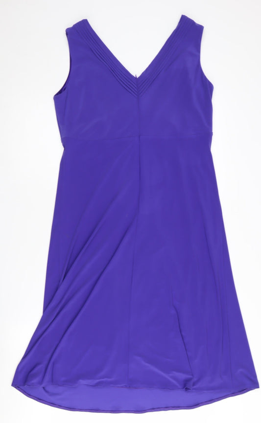 FEMME Women's Purple Sleeveless Dress Size 14