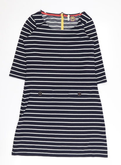 Joules Women's Black Striped Shift Dress Size 10