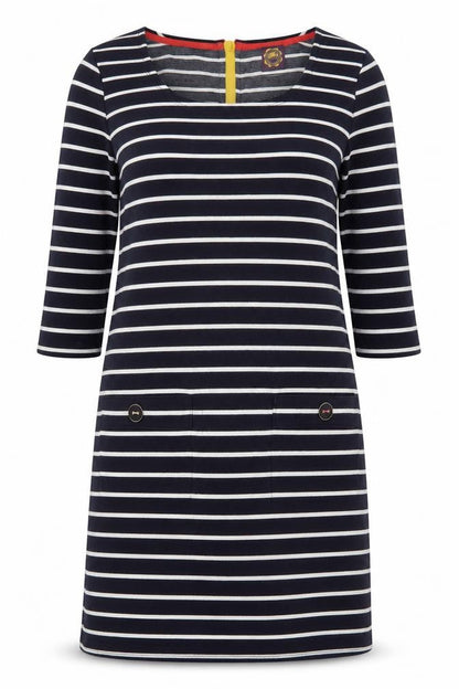 Joules Women's Black Striped Shift Dress Size 10