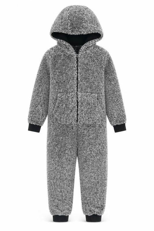 Next Boys Grey Hooded Fleece Onesie 9 Years